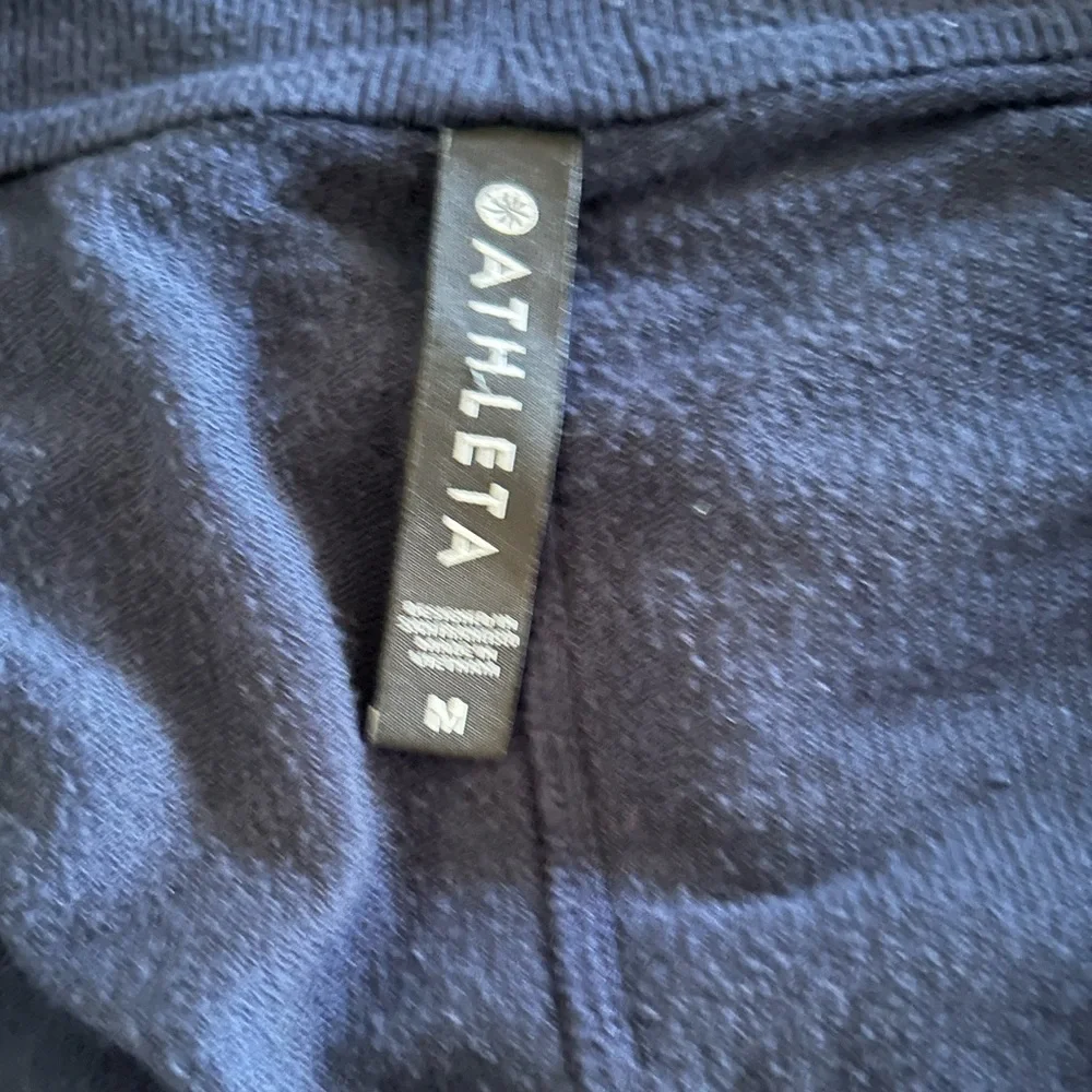 Athleta Modal Spandex blend Stretch Comfy Open Front Navy Cardigan Size Medium - Picture 7 of 8